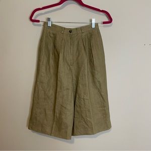Vintage Anne Klein II High-Waisted Pleated Linen Shorts | B16
